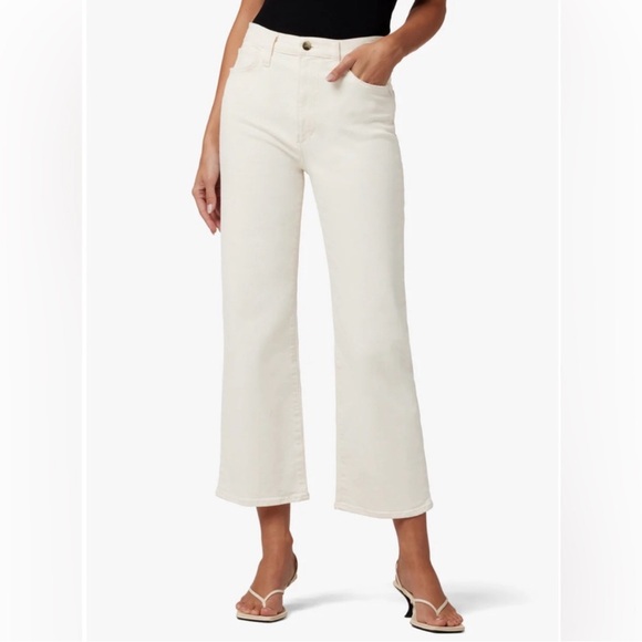 Joe Jeans - Womens High Rise Wide Leg Crop Jeans With Cut Hem